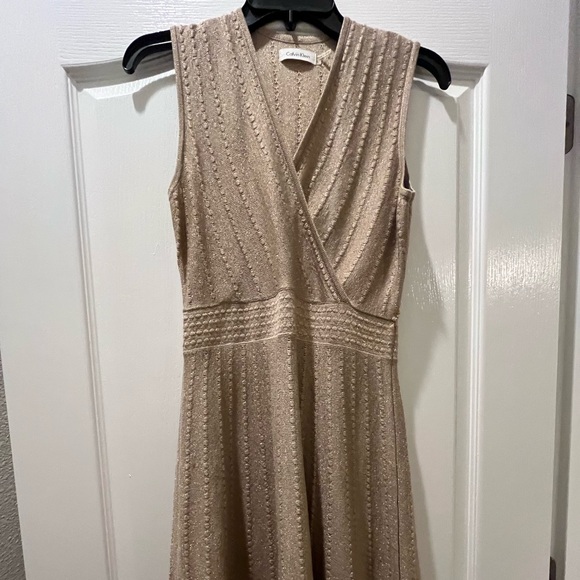 Calvin Klein Dresses & Skirts - Calvin Klein Elegant Gold Sleeveless Dress